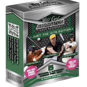 Wild Card Just The Hits 2024 Baseball Hobby - Box of 5 Cards Featuring 5 Baseball Players in 5 Pack per Box