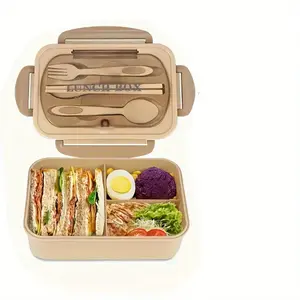 1200ML Leak-proof Bento Box Set - Spacious 3 Compartment Lunch Box With Safety Lid - Perfect For Offices