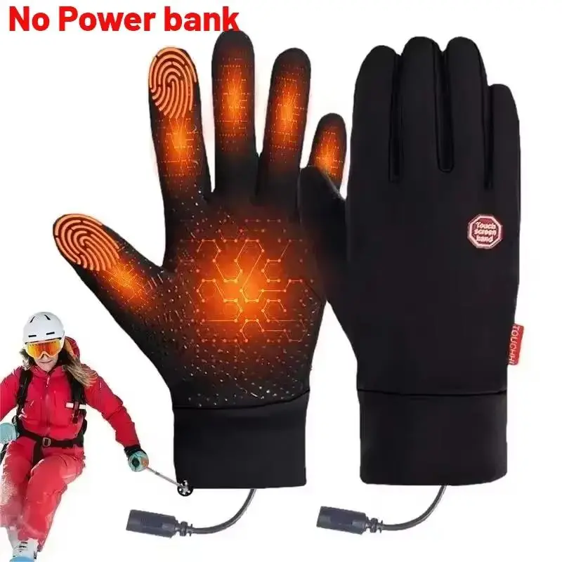 USB Powered Touchscreen Heated Gloves, Unisex Dual-Sided Heating, Thick Warmth, Elastic Cuff, Non-Slip Grip, Durable Wear, Winter Outdoor Use