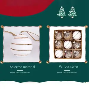 8cm/9pcs Christmas Ball Gift Box Set, exquisite Christmas tree hanging balls, Christmas ball holiday and birthday venue decoration gifts, vibrant Christmas tree ornaments