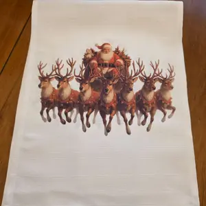 Santa's Sleigh and Reindeer 6ft Table Runner for Festive Christmas Decorations