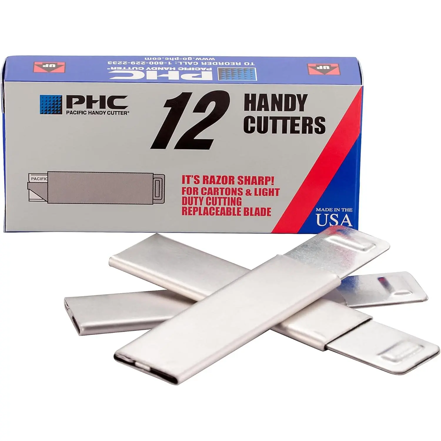 HC100 Handy Box Cutter, Tap Open/Tap Close, 12 per Box, Assorted(Packaging may vary)