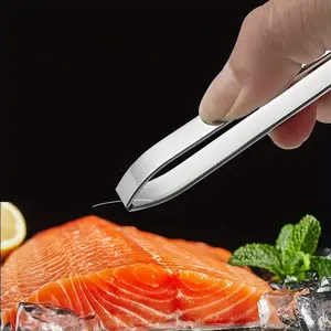 Professional Stainless Steel Fish Bone Tweezers, Flat & Slant Pliers Set for Kitchen Use, Kitchen Utensils Gadgets, Ideal for Handling Salmon & Trout