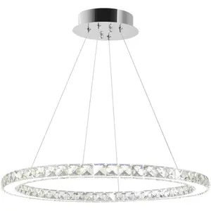 CWI Lighting Ring LED 24 inch Chrome Chandelier Ceiling Light 5080P24ST-R