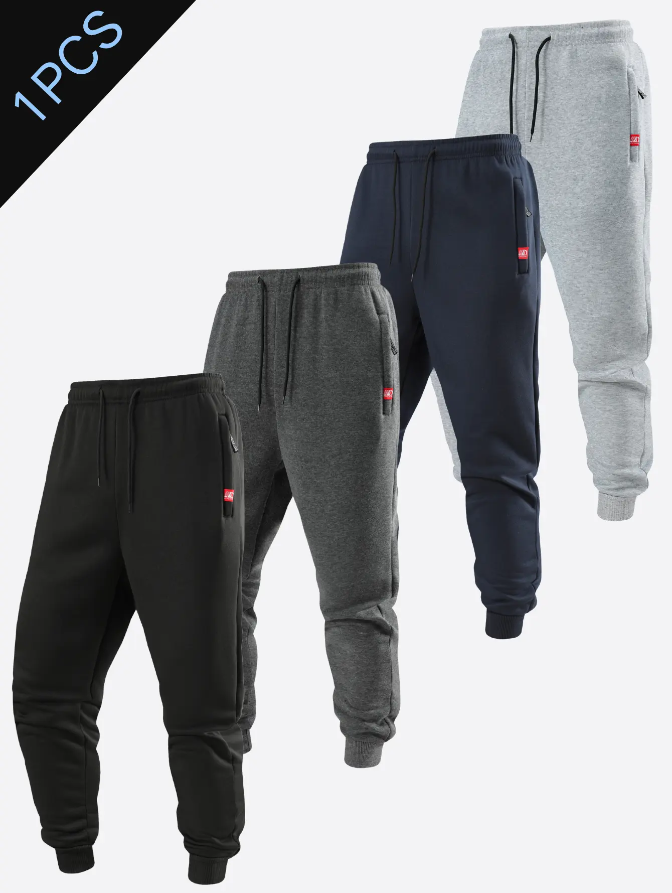 Men’s casual knit jogger sweatpants with a relaxed fit and a snug waistband that adapts to various waist sizes; drawstring for adjustable tightness with even, secure stitching. Side zipper pockets; no unnecessary seam panels on the pant body; ribbed knit