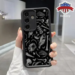 Phone Case Compatible with Galaxy S23 Ultra S24 Plus S25 S22+  Sheep Skull Pattern Anti-Scratch Shockproof TPU Bumper Drop-proof Cover Cellphone Protective Casing