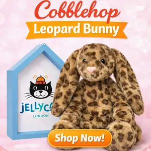 Exclusive Jellycat Cobblehop Leopard Bunny Plush – Rare Collectible Stuffed Animal Gift for Her