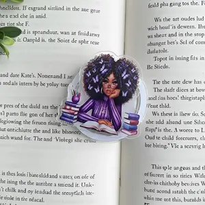 Butterfly Purple Melanin Girl With Book Phone Grip,  Black Beauty Girl Read Books Accessory,  Magnetic Phone Grip for Kindle & Books