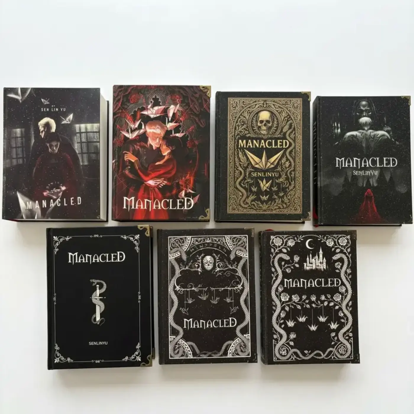 Manacled by SenLinYu 3-in-1 Special Edition Hardcover Book Set, 7 Different Cover Designs, Dramione Inspired Fanfiction, Free Bookmark, Book Stuff for Gifts for Fanfiction Readers