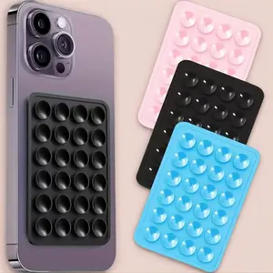 Non-slip, portable, double-sided silicone suction cup with a removable square phone mount; a silicone phone accessory compatible with iPhone and Android devices, perfect for shooting TikTok videos and taking selfies