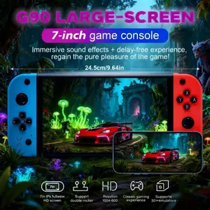 G90 Tablet Game Console Retro Level Screen Dual Joystick 7 Inch IPS Display TF Card Slot USB-C Charging Home Gaming Machine Holiday Gift