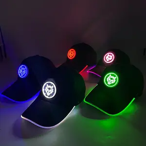 Hip Hop Baseball Cap with Luminous Logo, Korean Style Sun Visor Hat for Men Women, Perfect for Party Halloween Cosplay Stage Performance