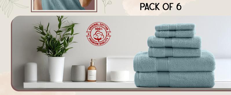 Lux Decor 6 Pack Bath Towel Set - 100% Cotton, Zero Twist Weave, Soft & Absorbent - 2 Bath Towels, 2 Hand Towels, 2 Washcloths, Bathroom Towel Set Lux Decor 6 Pack Bath Towel Set - 100% Cotton, Zero Twist Weave, Soft & Absorbent - 2 Bath Towels, 2 Hand Towels, 2 Washcloths, Bathroom Towel Set