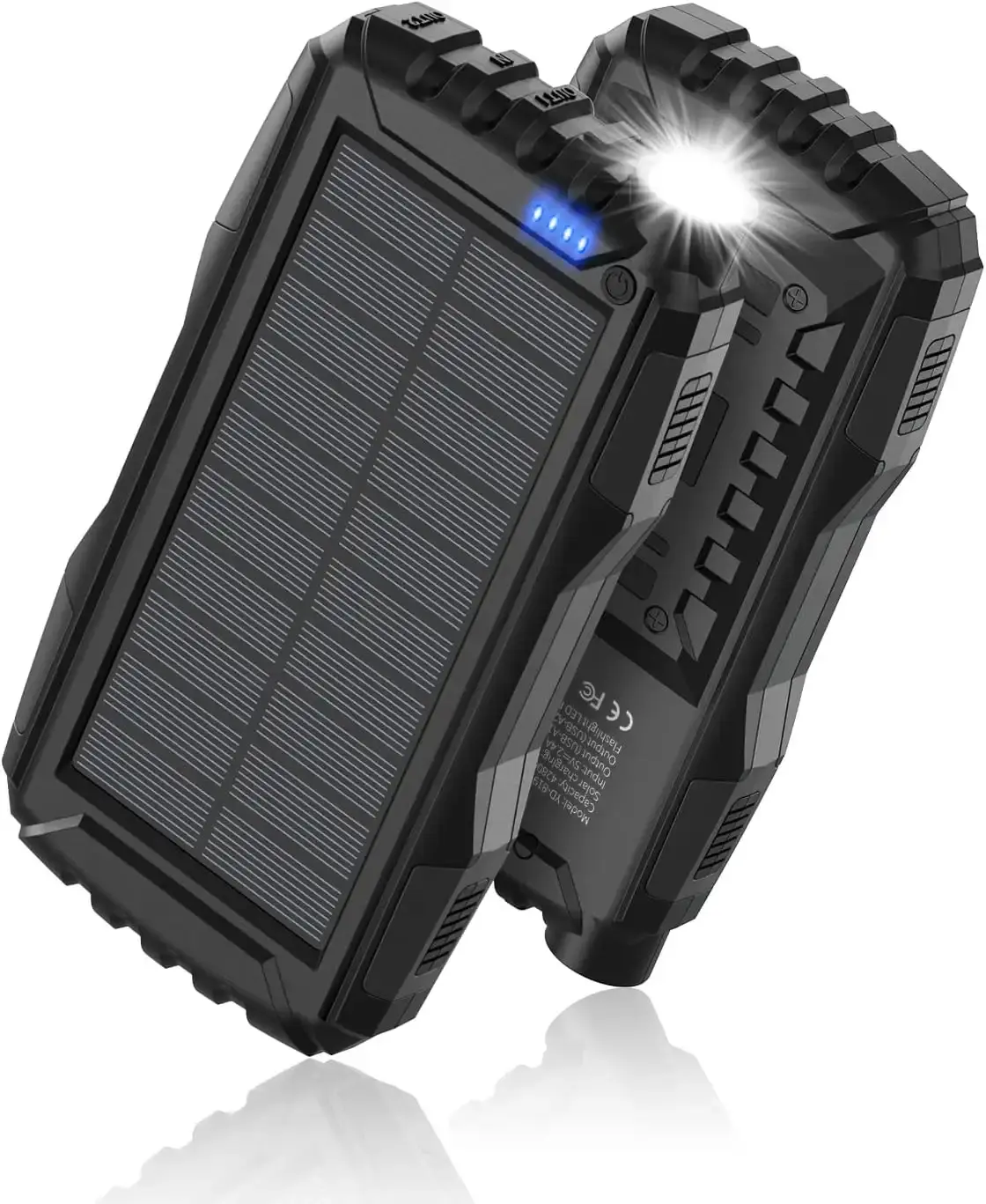 Solar Charger Power Bank - 36800mAh Wireless Portable Charger Built,  Fast Charging USB C Battery Pack with Flashlight for Camping Travel