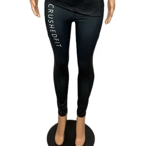 Crushedfit Black Charcoal Leggings - Fitted Comfortable Material for Everyday Wear Versatile Style and Unique Texture