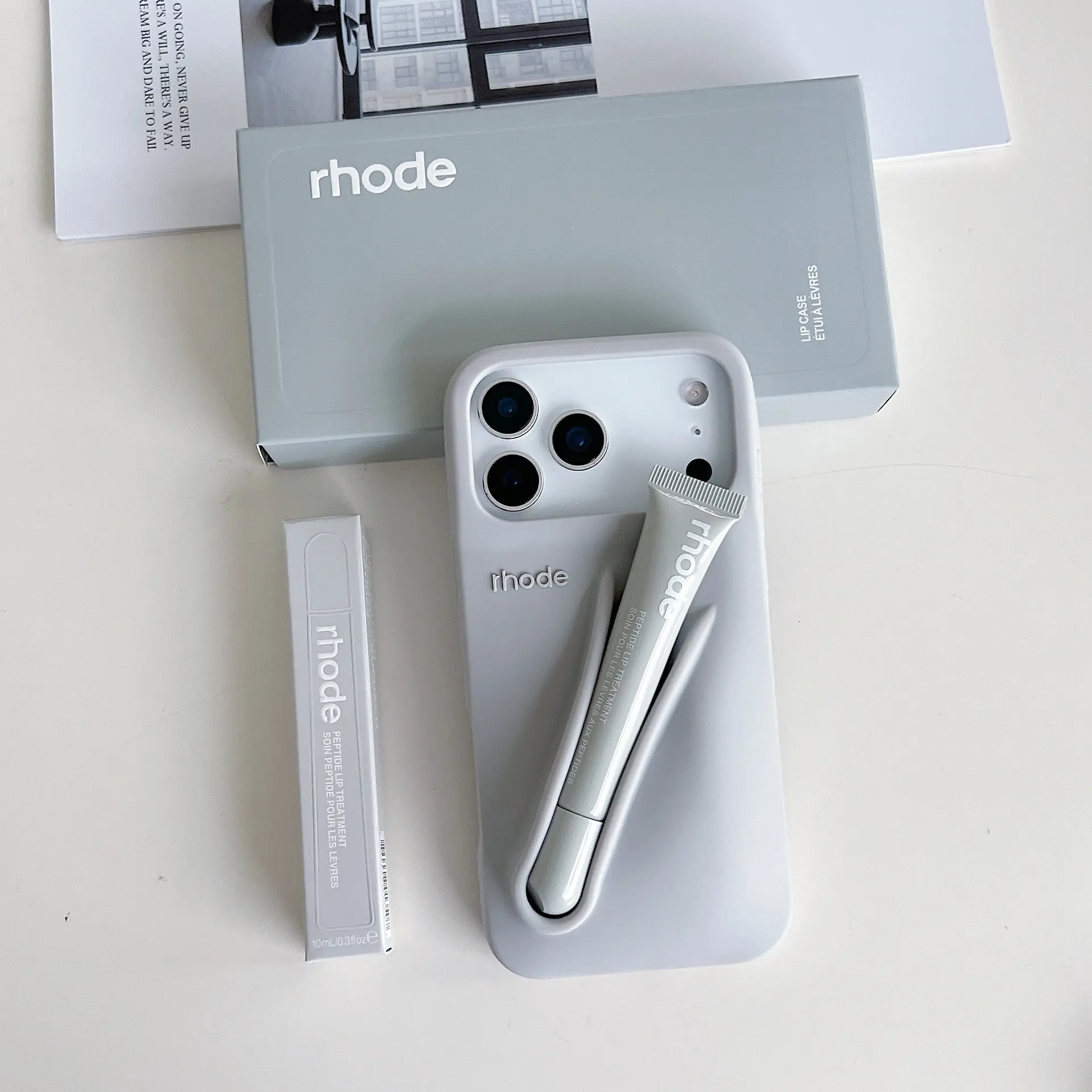 RHODE Magnetic Style Silicone Phone Case with Lip Balm Slot for iPhone 11 12 13 14 15 16 17 Pro Max, Soft Slim Cover