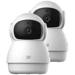 YI 2pc 2K Dome Security Camera, 2.4G Smart Indoor Pet Monitoring Cam with Night Vision, 2-Way Audio, Motion Detection, Phone APP, Compatible with Alexa and Google Assistant