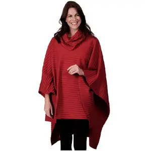 Portland Cowlneck Fleece Poncho - Pleated Design