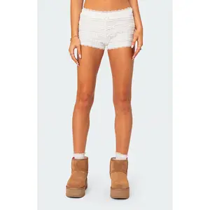 Edikted Women's Lucy Ruffled Lace Shorts