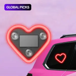Solar-Powered Heart-Shaped LED Car Light, Ambiance Lighting for Cars, Car Interior Lighting, Bedrooms & Parties, Decorative Car Accessory #GLOBAL PICKS