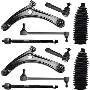 10 count Front Suspension Kit Front Lower Control Arm with Ball Joints + Inner and Outer Tie Rod Ends and Boots + Sway Bar Links Compatible with 2007-2017  Caliber  Compass Patriot