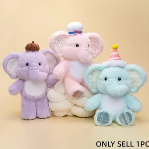 Cute Elephant Plush Toy, Soft Cartoon Animal Pillow, Kawaii Bed Headrest, Sofa Cushion, Gift for Girls and Kids, Home Decor