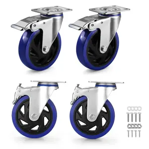 WORKPRO 3 Inch Caster Wheels, 1760LBS Heavy Duty Casters Set of 4, Swivel Casters with Brake, Locking Industrial Casters for Workbench, Furniture, Cart