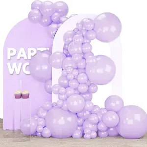 PartyWoo Pearl Lavender Balloons 140pcs Different Sizes Pack of 18 12 10 5 Inch Pearl Light Pastel Purple Lilac Balloon Arch Kit for Bachelorette Fairy Girl Birthday Party Decorations Purple-Z32