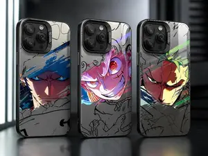 Anime Battle Warrior Phone Case Holo Frame Dynamic Comic Art Holographic Bumper Cover Compatible with iPhone...