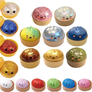 8pcs Blind Box 2026 New Glitter Dumpling Squishy with Steamer Box, Soft Sensory Fidget Steamed Bun Squeeze Toy for Adult Stress & Anxiety Relief[Random 1Pc]