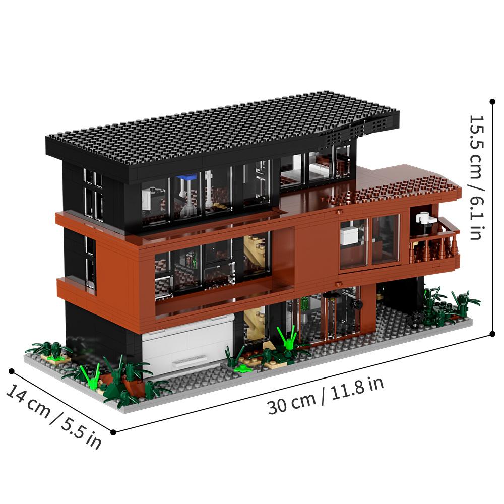 Garage assembly toy building block set, mini street view building block set, modern house model suitable for adults as holiday gifts