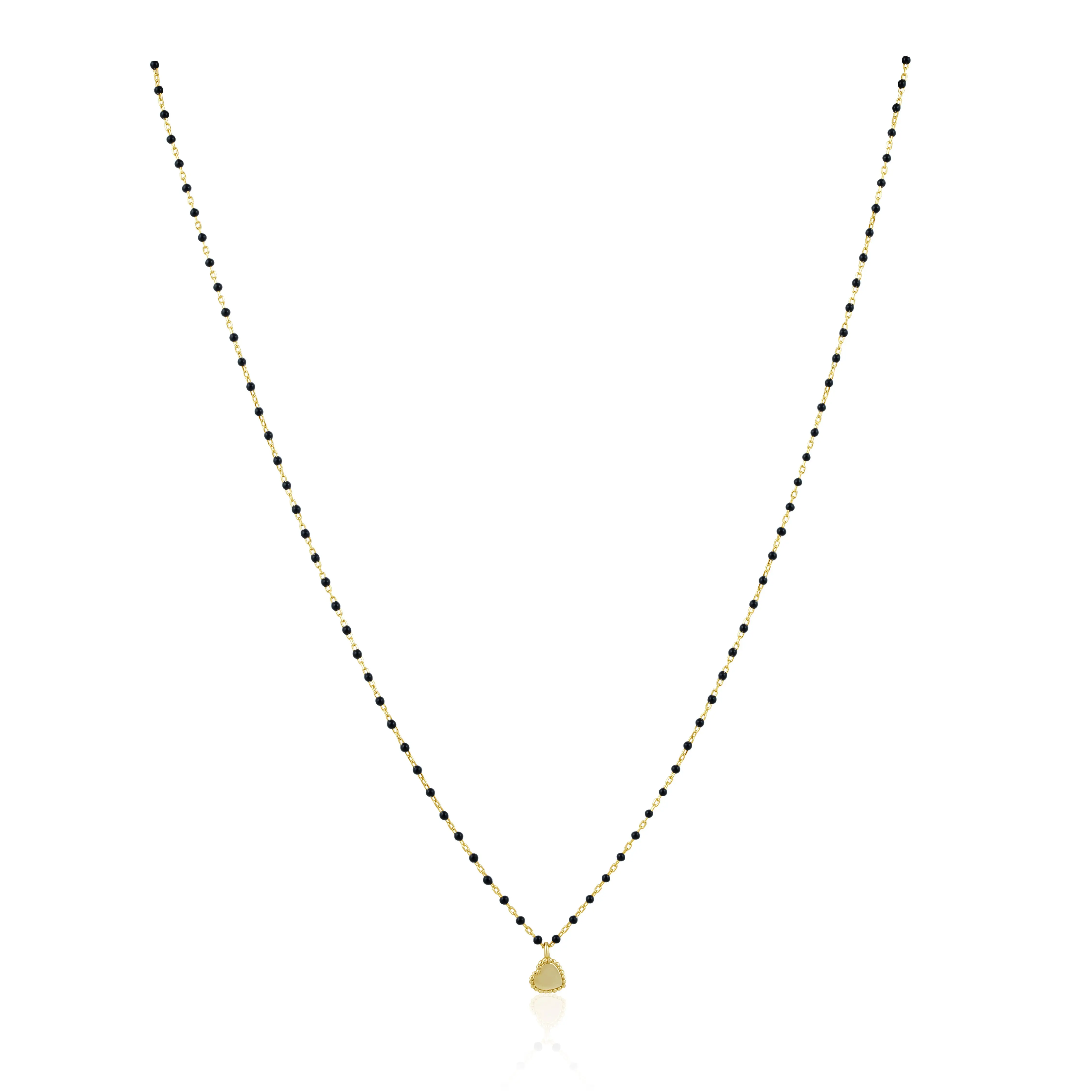 Elsa Mini Heart Necklace Black