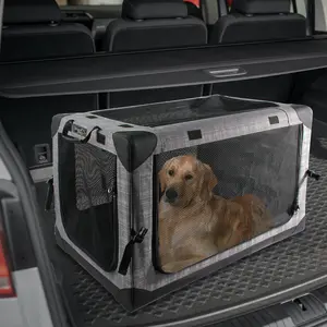 4 Door Folding Dog Cage Dog Crates & Kennels for Indoor and Outdoor Use All For Paws
