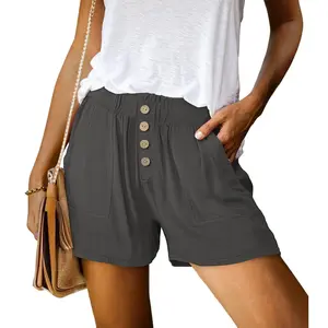 Angerella Women's summer versatile elastic-waist pocket shorts
