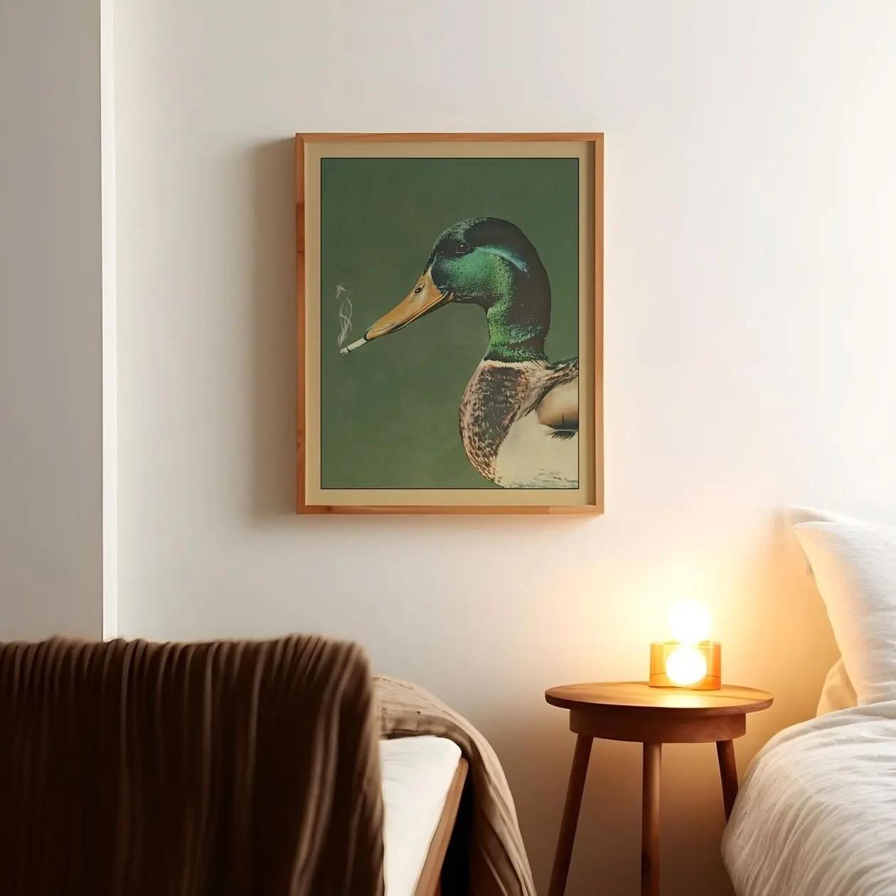 Funny Mallard Duck Wall Art Vintage Wildlife Poster Rustic Cabin Decor Print Z