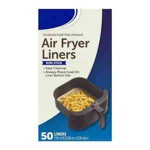 Air Fryer Liners Disposable Parchment Paper Sheets 50 Count Non Stick Unbleached Air Fryer Paper Liners for Baking Cooking Oil Proof Heat Resistant