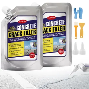 Self-Leveling Concrete Crack Filler – High Elasticity Waterproof Cement Sealant, 35.3oz Fast-Drying DIY Concrete Joint Repair Seal Glue for Driveway, Sidewalk,, - 2Pack Gray