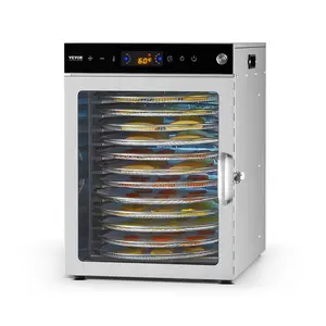 VEVOR 12 Trays Rotary Food Dehydrator Machine Stainless Steel 800W Jerky Fruit Drying