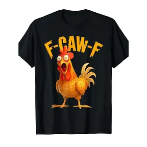 chick Print T-Shirt – Funny Casual Short Sleeve T-Shirt, Bold Colorful Design, Crew Neck, Soft Stretchy Fabric, Summer Short Slehirt, Cotton Print Crew Neck T-Shirt
