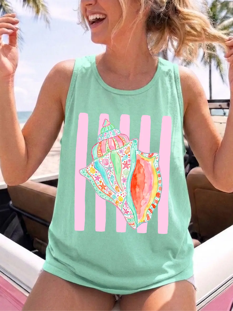 Conched Out ~ Cotton Heritage Unisex Tank Top ~ Printed in the USA
