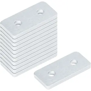 12 count Flat Joining Plates for 2020 T-Slot  Profile, 2 Hole Straight Plate