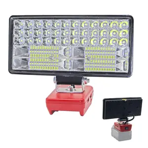 Flood Work Light for Summer, Wireless Light for Milwaukee 18V Lithium Battery, Adjustable Flood Lights for Job Site Outdoor Camping (Batteries not included), LED Lights, Cordless Work Light