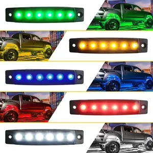 10x 3.8" Smoked Amber/Red/White/Green Side Marker Clearance Lights 6 LED for Truck Trailer