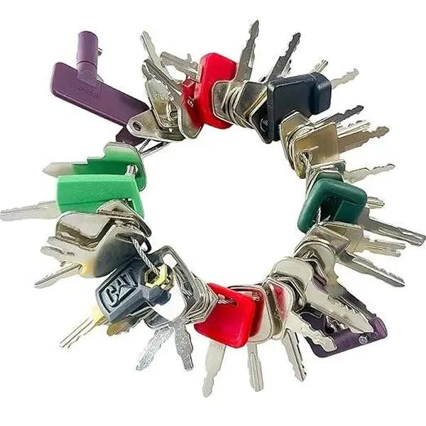 42-Piece Heavy Equipment Master Ignition Key Set for Construction Use, Compatible with Caterpillar, Bobcat, JD, Case, JLG, JCB, Volvo, Hyster, Ford, New Holland, Yanmar, Takeuchi, Kubota, Komatsu, Toyota, Hitachi, Compatible With Yanmar