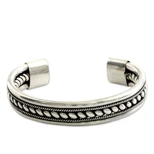 NOVICA Artisan Handcrafted Sterling Silver Cuff Bracelet | Modern Bali Design | Traditional Indonesian Jewelry | 6" L x 0.6" W | 'Strength of Celuk'