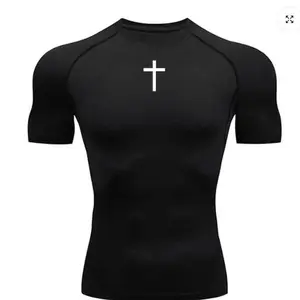 New Men's & Women's Quick-Dry Tight-Fitting Gym Clothes High-Elastic Training Short-Sleeve Sweat-Absorbing Outdoor Top Activewear Full Coverage Swimsuits Workout Rash Guard Lightweight Rash Guards Tummy Control Swimwear,Gift