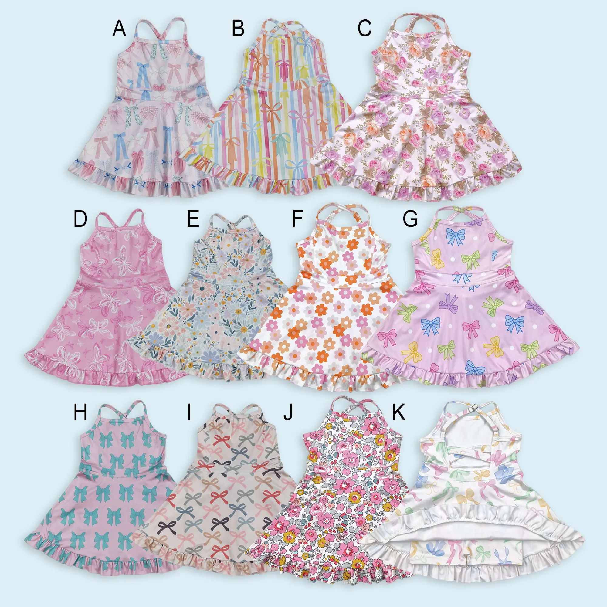 Girls summer active wear yoga dress quick dry dress Girls summer active wear yoga dress quick dry dress
