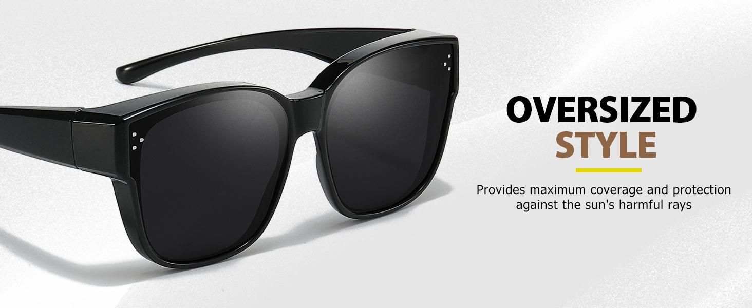 FitOver Sunglasses Over Prescription Glasses for Women Men Polarized Fit Over Shade with UV Protection SG3092