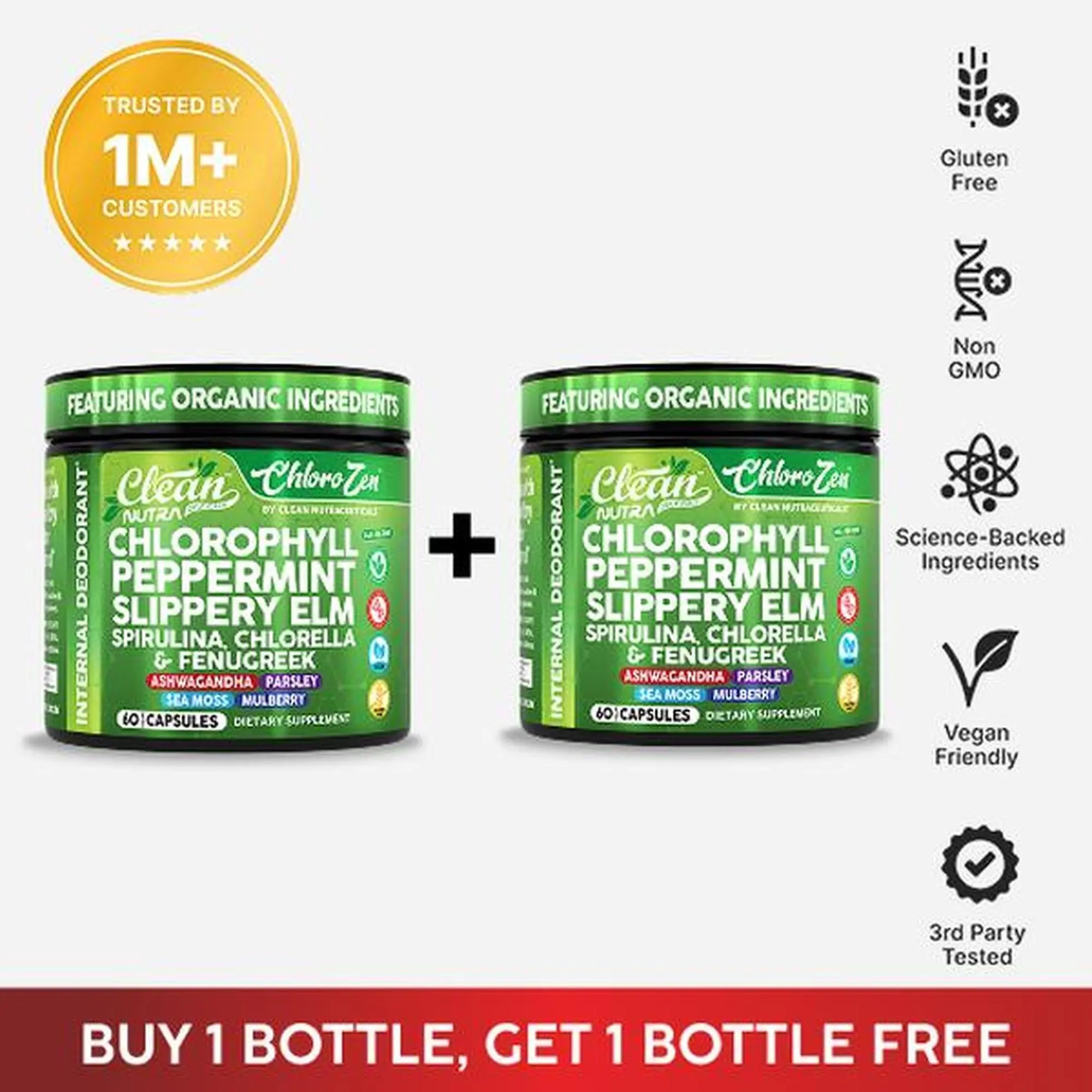 Clean Nutra BOGO | Chlorophyll, Peppermint, Slippery Elm