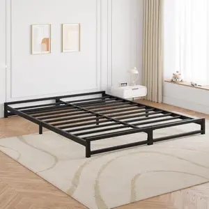 6 Inch Full Size Bed Frame Heavy Duty Metal Platform Bed Frame with Steel Slat Support Mattress Foundation No Box Spring Needed Noise Free Black